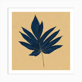 Single Tropical Leaf On A Solid Background Simple Minimalist Art Print
