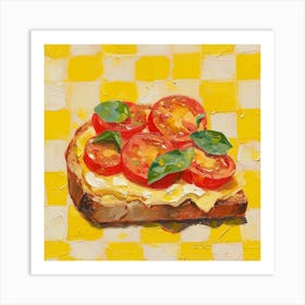 Bruscetta Yellow Checkerboard Art Print