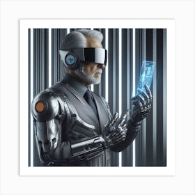 Futuristic Man In Futuristic Suit 8 Art Print