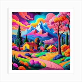 Colorful Landscape Painting 2 Art Print