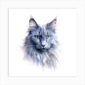 Nebelung Cat Portrait Art Print