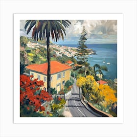 Madeira Funchal Street - expressionism 1 Art Print