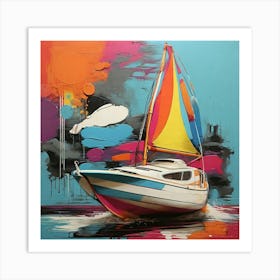 Pop Art graffiti sailboat Art Print