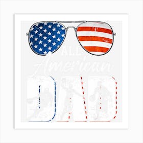 All American Basketball Dad Usa Flag Art Print