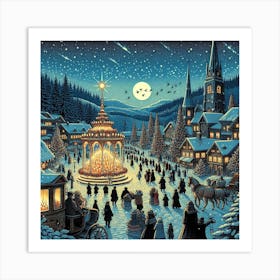 Winter Village Art Print