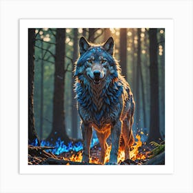 Wolf In The Forest 1 Art Print