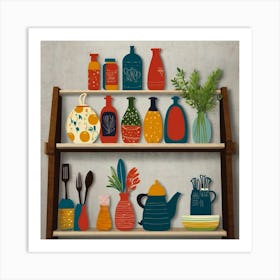 Kitchen Shelf Art Print