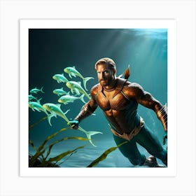 A Dramatic High Contrast Cinematic Photograph Of Aquaman 2 Art Print