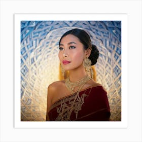 Firefly Graceful Woman With Noble Elegance And Geometric Dreamscape 73580 (2) Art Print