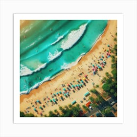 Aerial View Of A Beach 11 Art Print