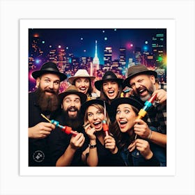 Group Of People At A Party Art Print