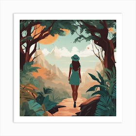 Girl in Self Love Journey Art Print