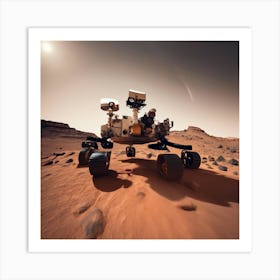 Curiosity Rover On Mars Art Print