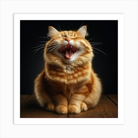 Yawning Cat 2 Art Print