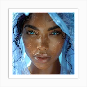 Portrait Of A Woman With Blue Eyes Art Print