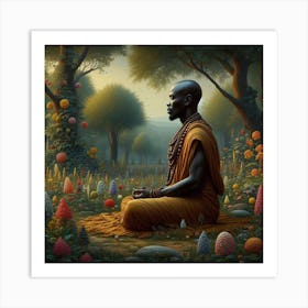 Meditating Monk Art Print