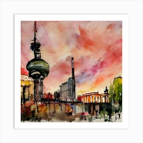 Berlin Skyline Art Print