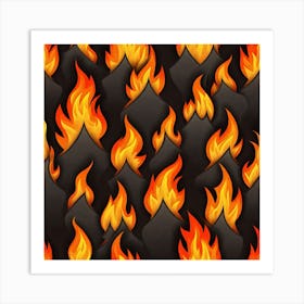 Fire Flames Seamless Pattern 2 Art Print