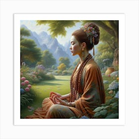 Meditating Woman 12 Art Print