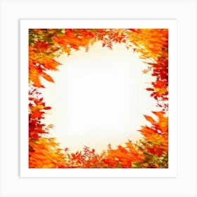 Autumn Themed Frame Embracing The Bright Sunlit Hues Of Fall Foliage Intricately Woven Design Of (5) Art Print