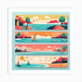 Set Of Banners Art Print