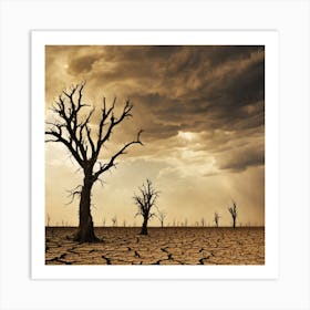 Dead Trees In The Desert Art Print