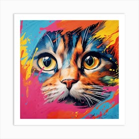 Splatter Cat Art Print