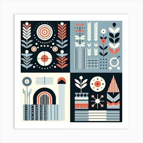 Scandinavian style, Four elements 1 Art Print