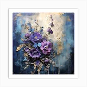 Vintage Moody Flowers 4 Art Print