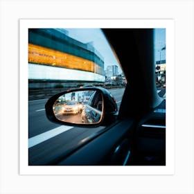 Vehicle View Transportation Drive Car Auto Mirror Vision Driver Street Landscape Traffic (2) 2 Art Print