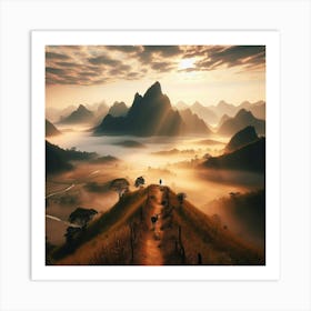 Sunrise In The Mountains 13 Art Print