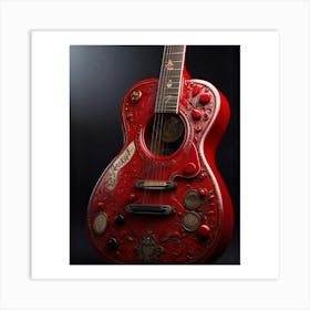 Heartstrings Monarchy Queen Of Hearts Guitar Elegance (3) Art Print