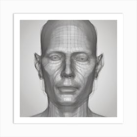 Wireframe Head Art Print