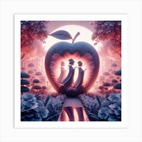 Three Girls In An Apple Art Print