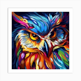 Colorful Owl Painting 7 Art Print