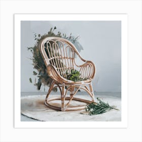 Rattan Rocking Chair Art Print