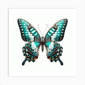 Butterfly of Graphium agamemnon 1 Art Print