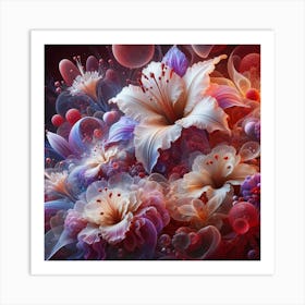 Abstract Flowers 1 Art Print