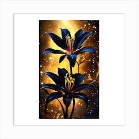 Black Lily Art Print