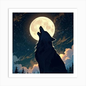 Howling Wolf Art Print Art Print