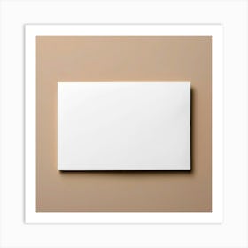 Blank White Card On A Beige Wall Art Print