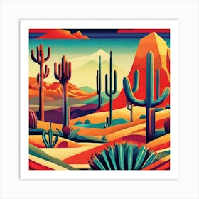 Cactus Desert 3 Art Print