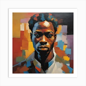 Portrait of a Young Man in Vibrant Colors Art Print