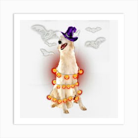 Borzoi Dog Light Pumpkin Funny Halloween Gifts Art Print