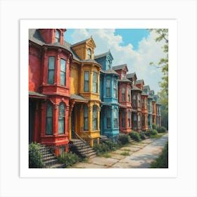 Victorian Rowhouses Affiche