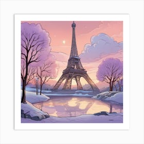 Eiffel Tower Magical Landscape 11 Art Print
