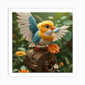 Bird On A Barrel Art Print