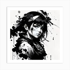 Splatter Girl 1 Art Print