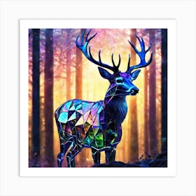 Deer In The Forest 54 Art Print