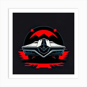 Car Red Artwork Of Graphic Design Flat (214) Art Print